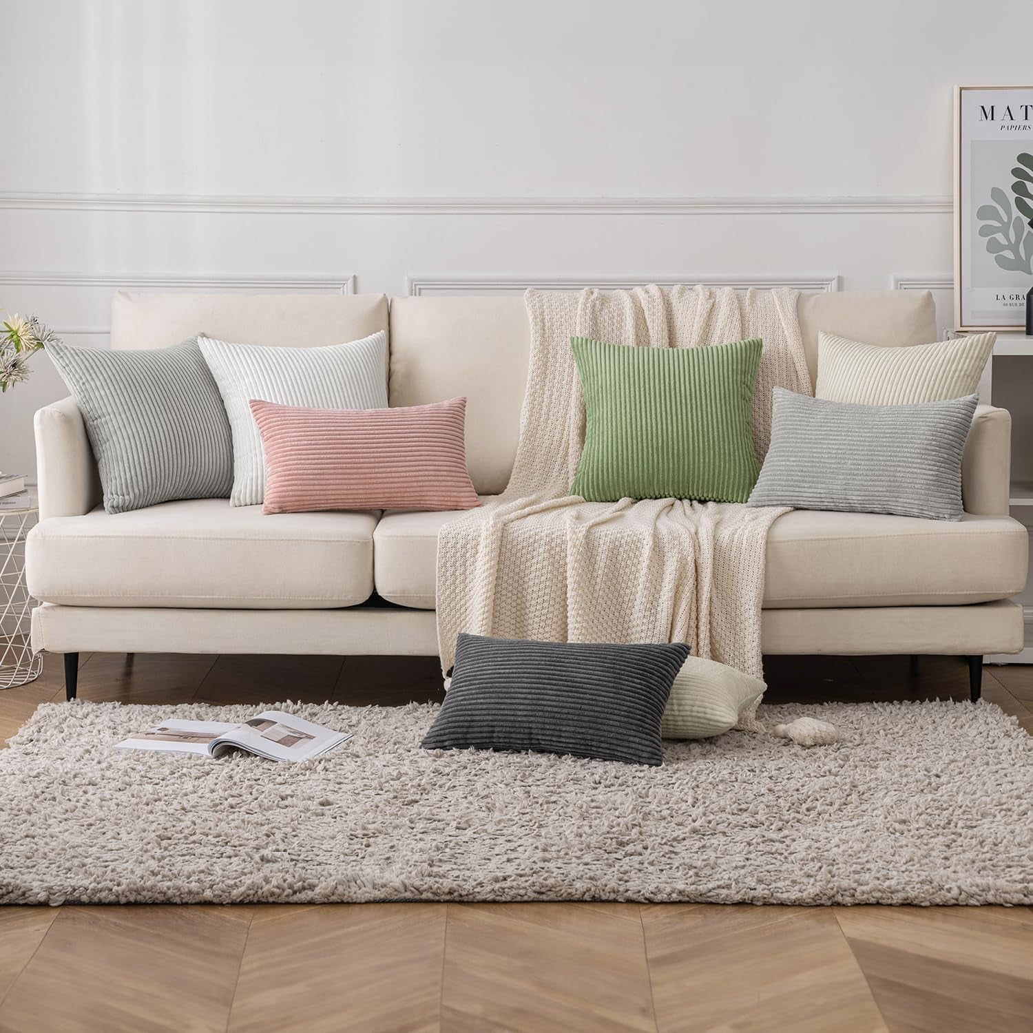 2Er Set Kordsamt Kissenbezug Beige 40X40Cm Kissenbezüge Kissenhülle Sofakissen Dekokissenbezug Couchkissen Weich Für Sofa Schlafzimmer Wohnzimmer Balkon