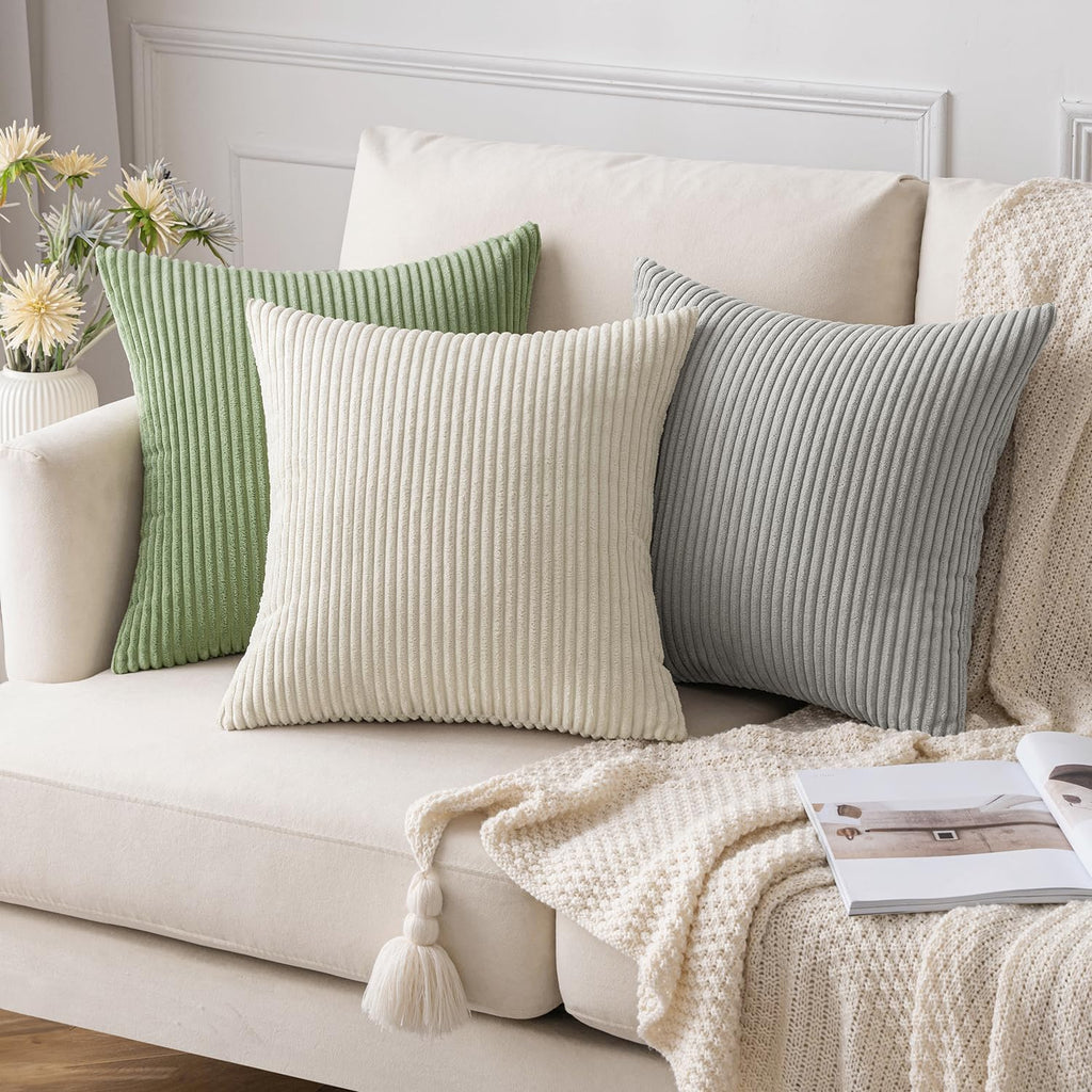 2Er Set Kordsamt Kissenbezug Beige 40X40Cm Kissenbezüge Kissenhülle Sofakissen Dekokissenbezug Couchkissen Weich Für Sofa Schlafzimmer Wohnzimmer Balkon