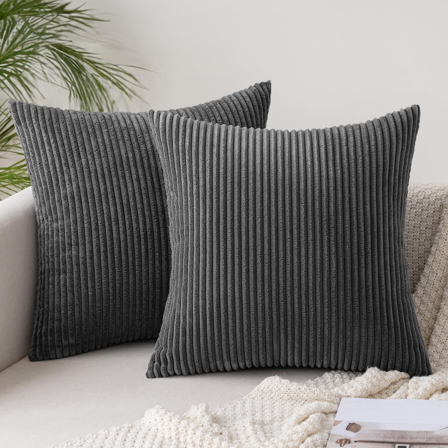 2Er Set Kordsamt Kissenbezug Beige 40X40Cm Kissenbezüge Kissenhülle Sofakissen Dekokissenbezug Couchkissen Weich Für Sofa Schlafzimmer Wohnzimmer Balkon