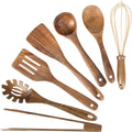10 PCS Natural Teak Wooden Utensil Set – Premium Cooking Spoons & Spatulas for Healthy Kitchens