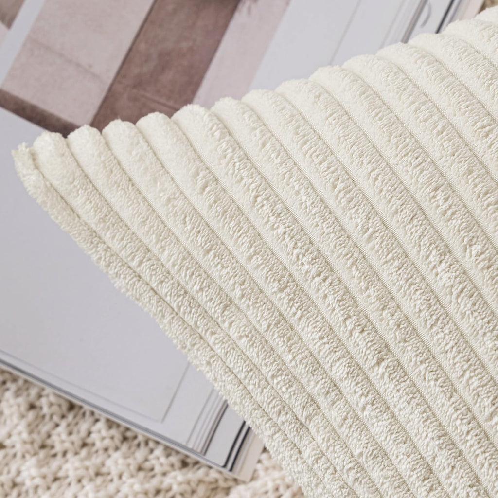 2Er Set Kordsamt Kissenbezug Beige 40X40Cm Kissenbezüge Kissenhülle Sofakissen Dekokissenbezug Couchkissen Weich Für Sofa Schlafzimmer Wohnzimmer Balkon