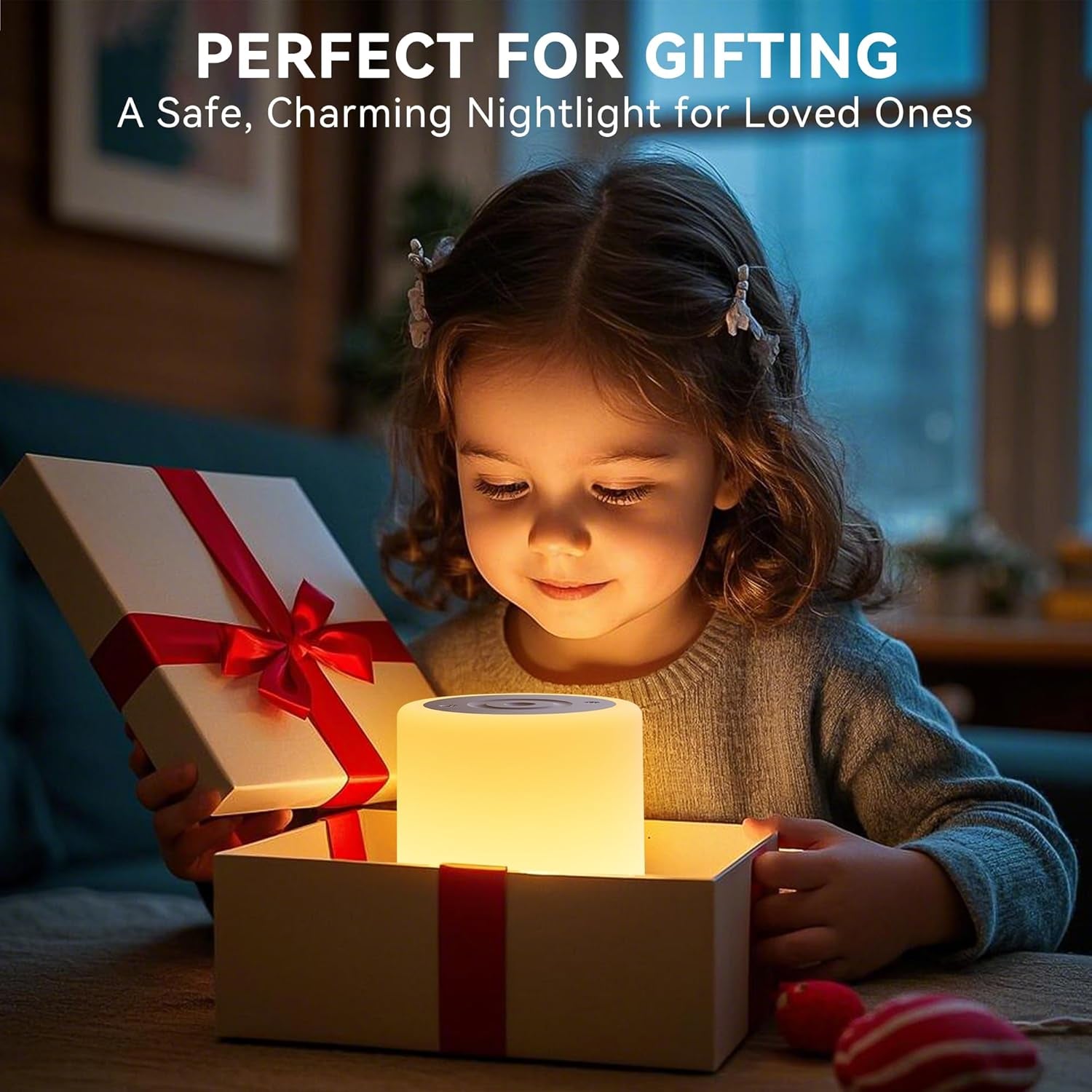 Auxmir Nachtlicht Nachttischlampe Touch Dimmbar Mit 256 RGB Farben 5 Modi, 3000Mah Tischlampe Kabellos USB Aufladbar Timing Funktion, Tragbar LED Lampe Stilllicht Kinder Für Schlafzimmer Wohnzimmer