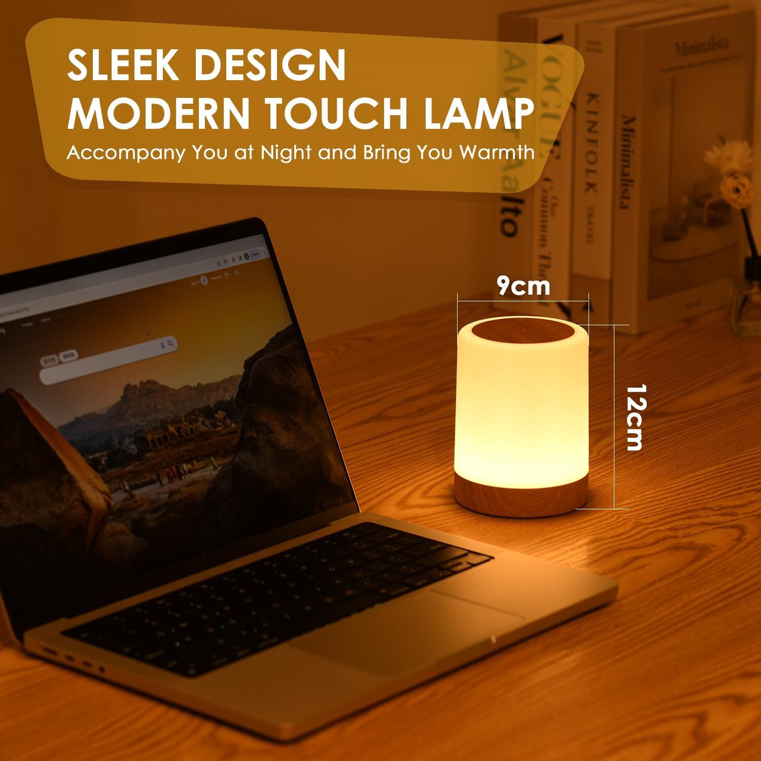 Auxmir Nachtlicht Nachttischlampe Touch Dimmbar Mit 256 RGB Farben 5 Modi, 3000Mah Tischlampe Kabellos USB Aufladbar Timing Funktion, Tragbar LED Lampe Stilllicht Kinder Für Schlafzimmer Wohnzimmer