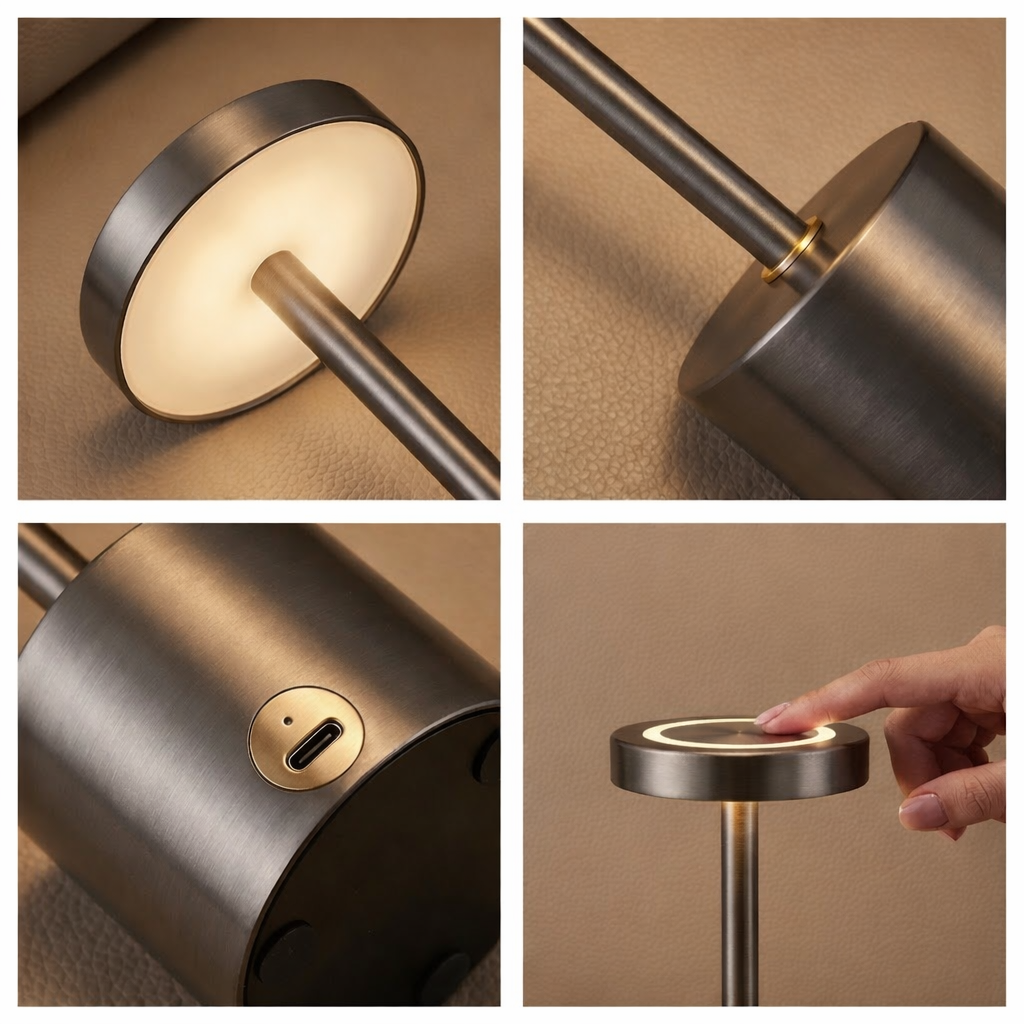 AuraNode™ Elite: Cordless Touch-Sensor LED Table Lamp – Minimalist Ambient Lighting for 2026 Homes
