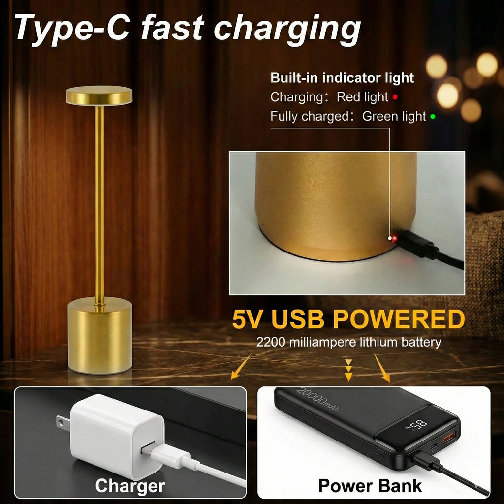 AuraNode™ Elite: Cordless Touch-Sensor LED Table Lamp – Minimalist Ambient Lighting for 2026 Homes